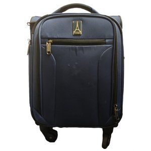 Travelpro expandable carry-on spinner luggage blue multiple pockets top handle